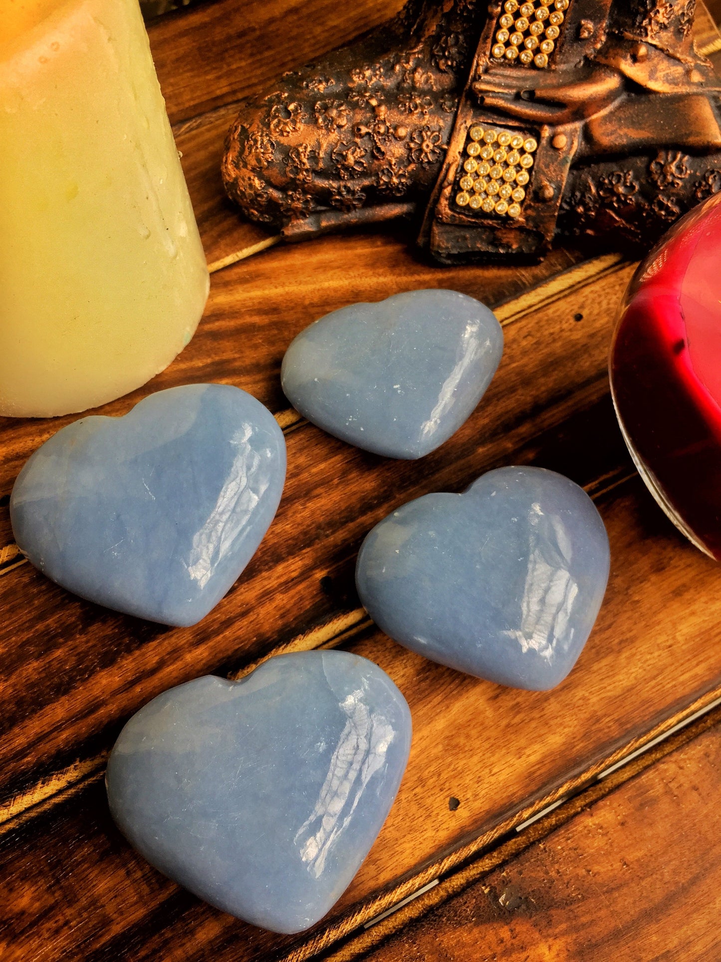 Angelite Heart - Stone to Connect with Spirit Guides