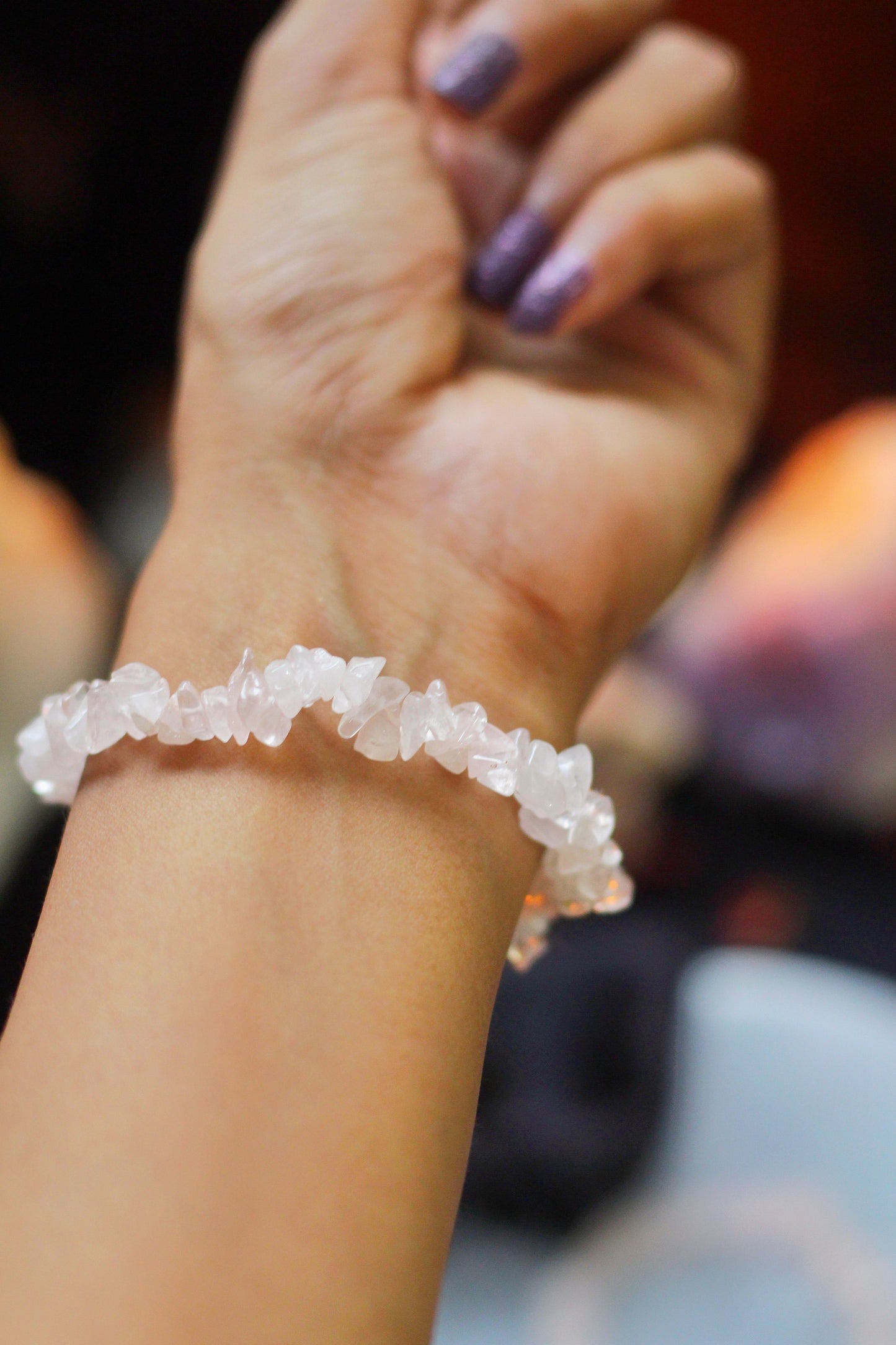 Rose Quartz Chips Bracelet - Stone of Universal Love