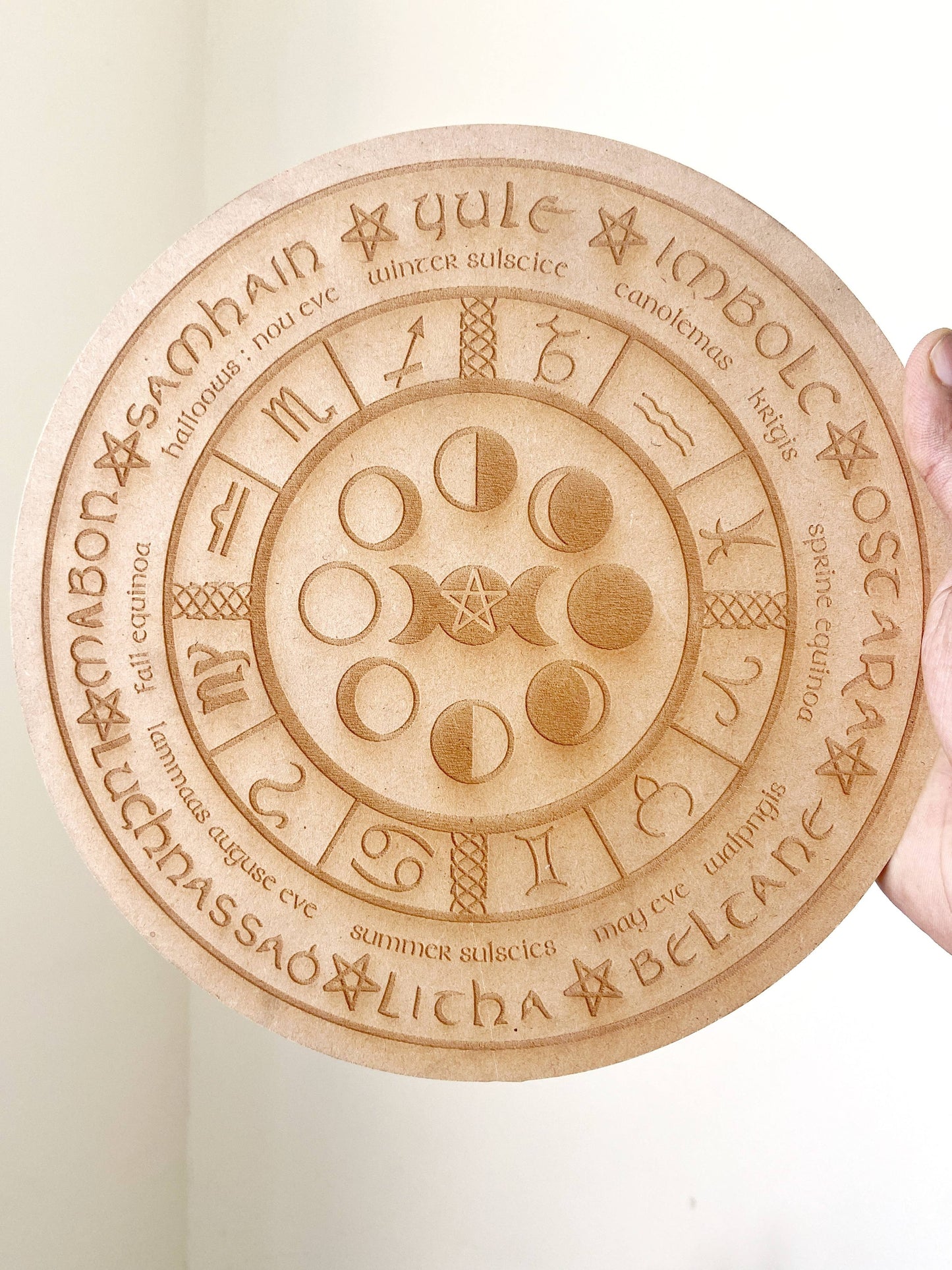 Altar Tile | Carved Sabbaths | Zodiac | Moon Phase