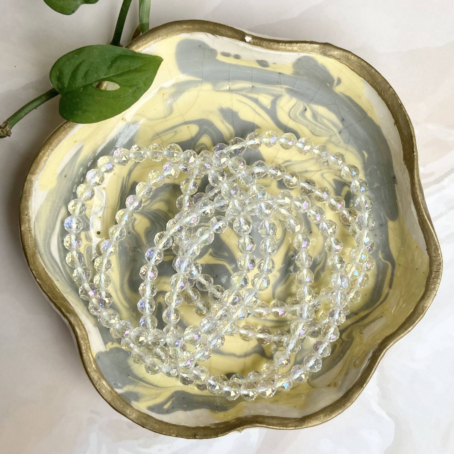 Angel Aura Quartz multi facet Bead Bracelet - 6mm | Peace & Purification