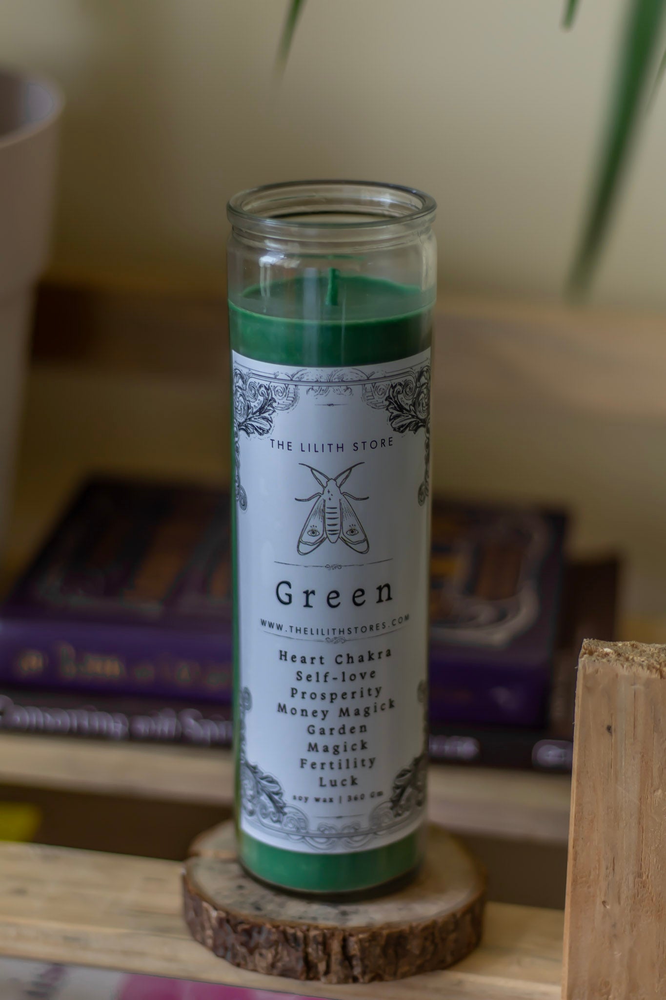 Green Tall Glass Candle | Soy Wax
