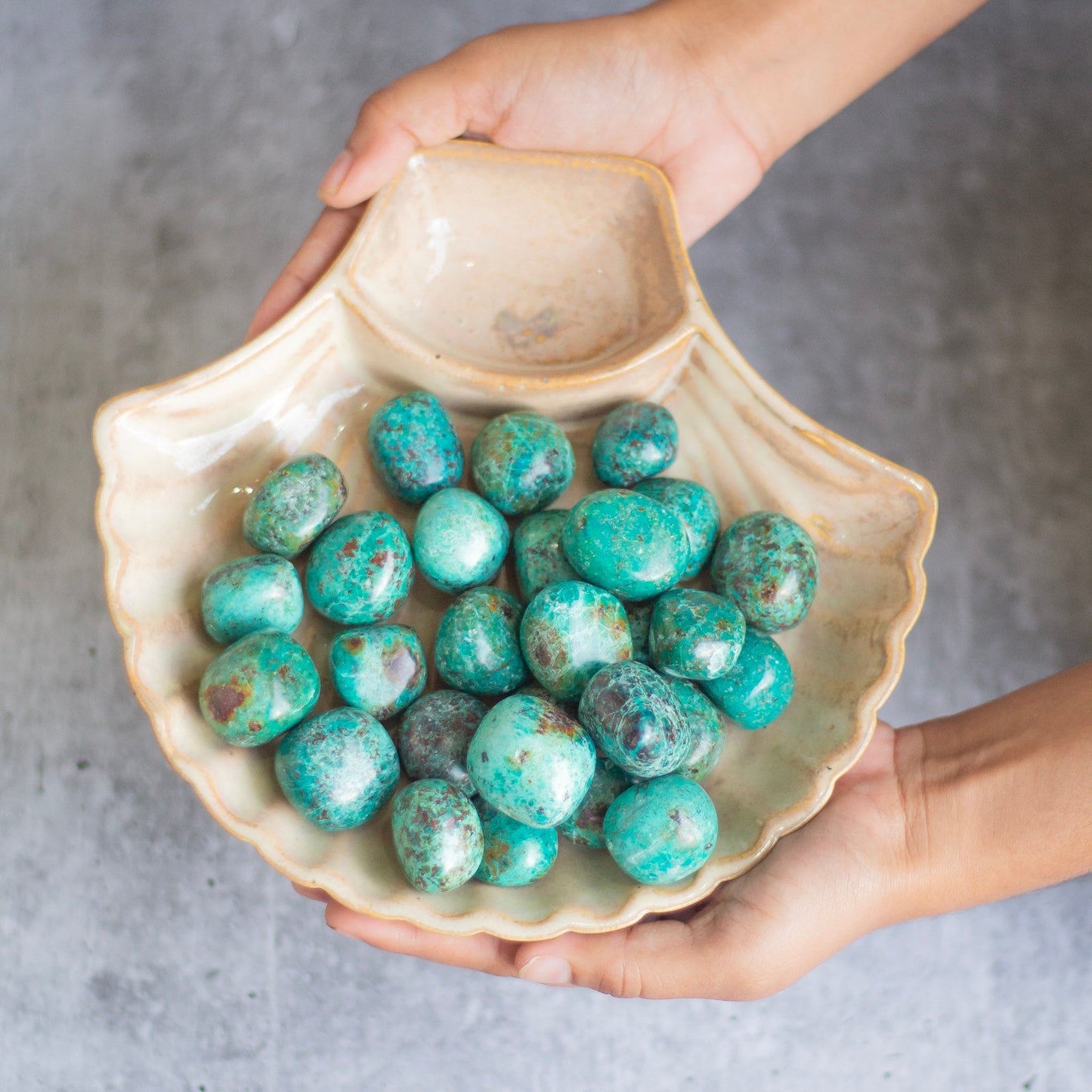 Superior quality Chrysocolla Tumble | Throat Chakra, Expression , Public Speaking