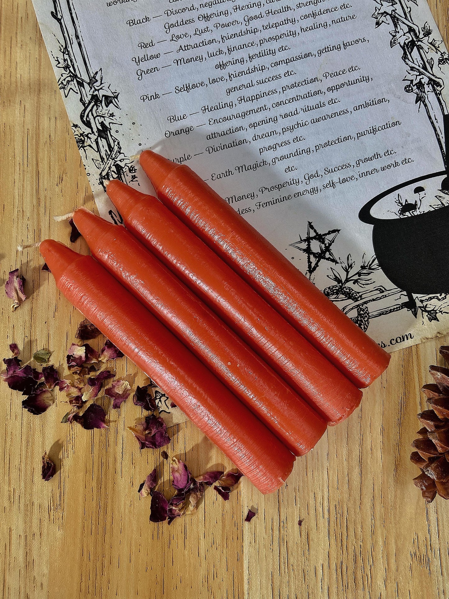 Orangish-Red Mini Taper Candle