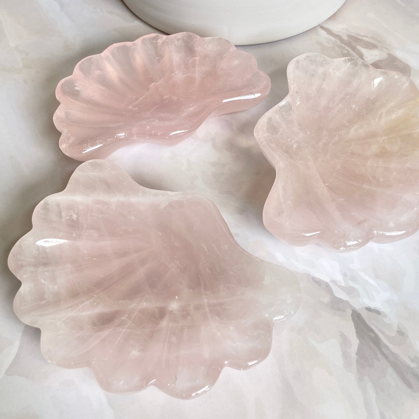 Rose Quartz Shell Shape Bowl | Stone of love & Self Love