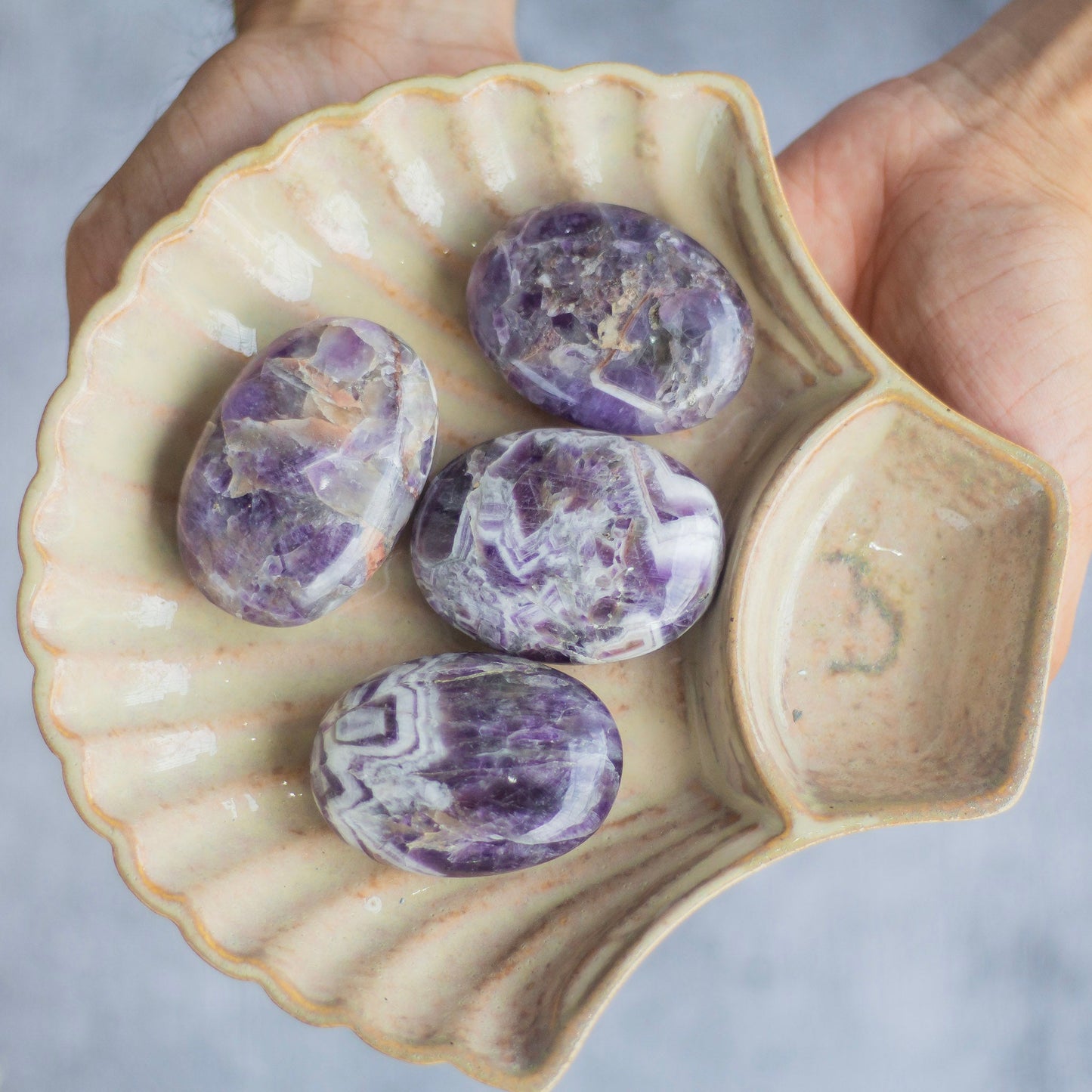 Chevron Amethyst Palm Stone