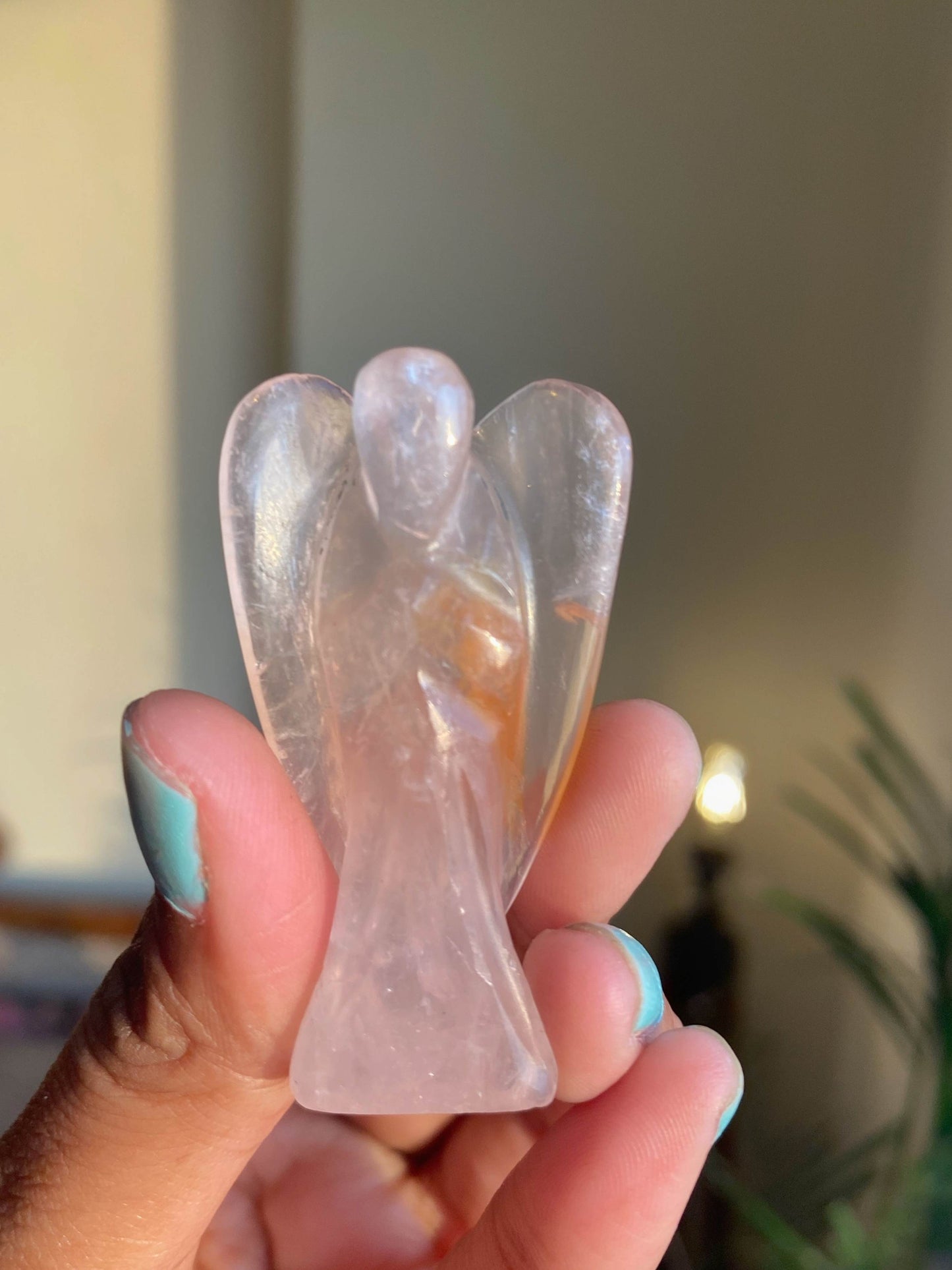Rose Quartz Angel Carving