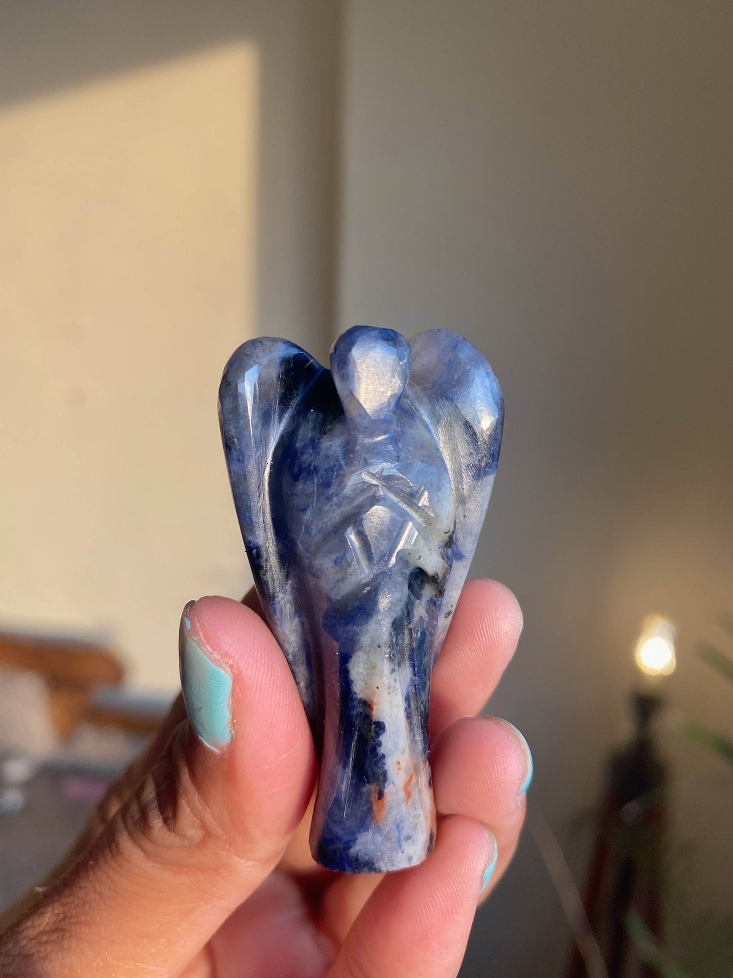 Sodalite Angel Carving