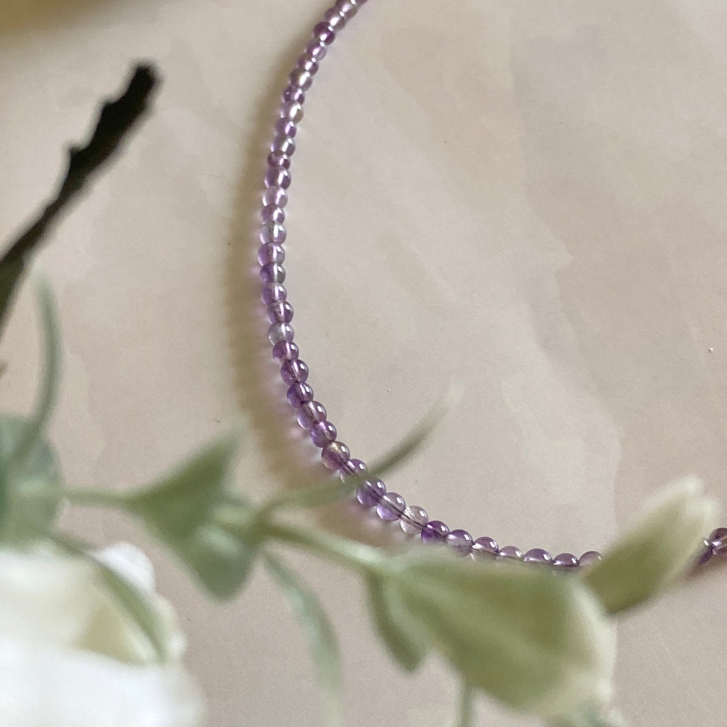 Amethyst mini beads necklace | Third eye & Crown chakra