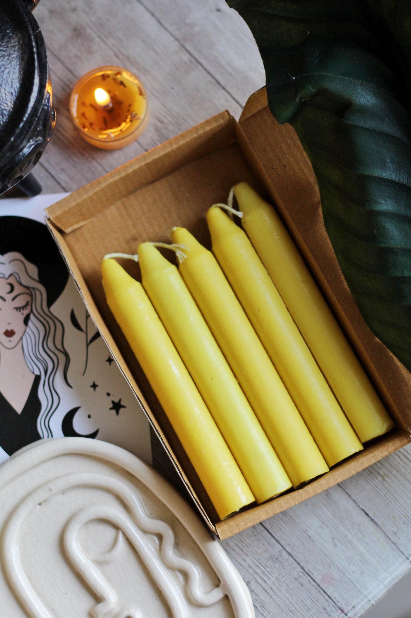 Yellow Mini Taper Candle