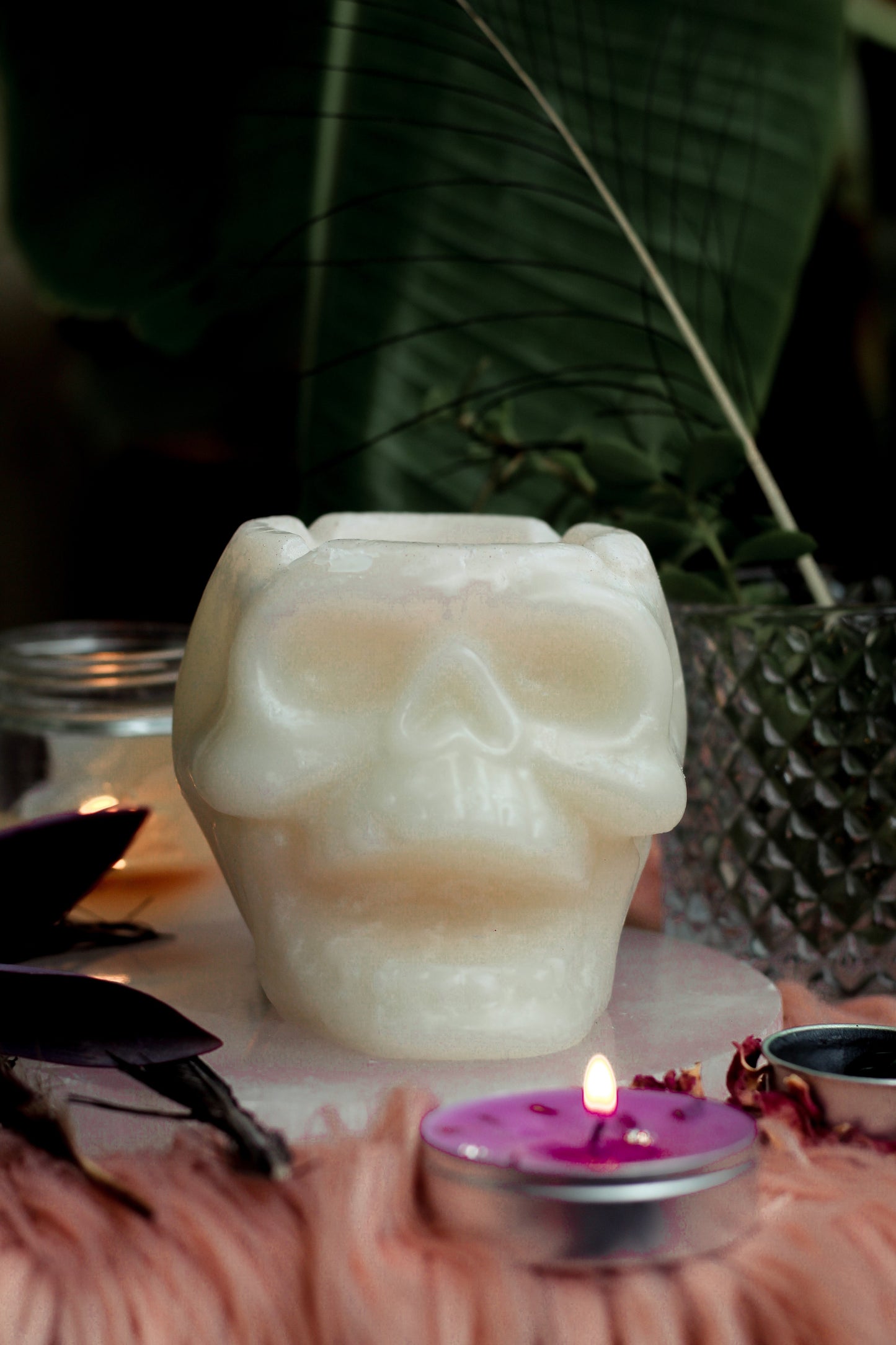 White Skull Candle