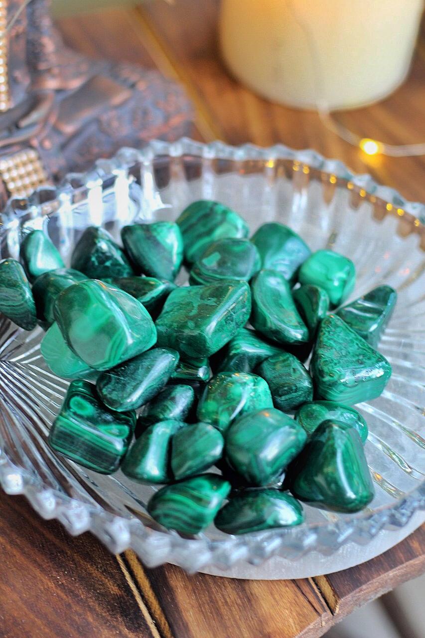 Malachite Tumble Stone - Stone of Protection & Encouragement