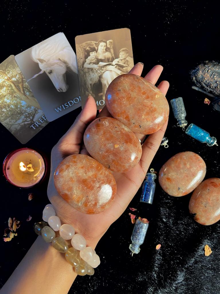 Sunstone Palm Size Stone | Stone of Stability & Personal Strength