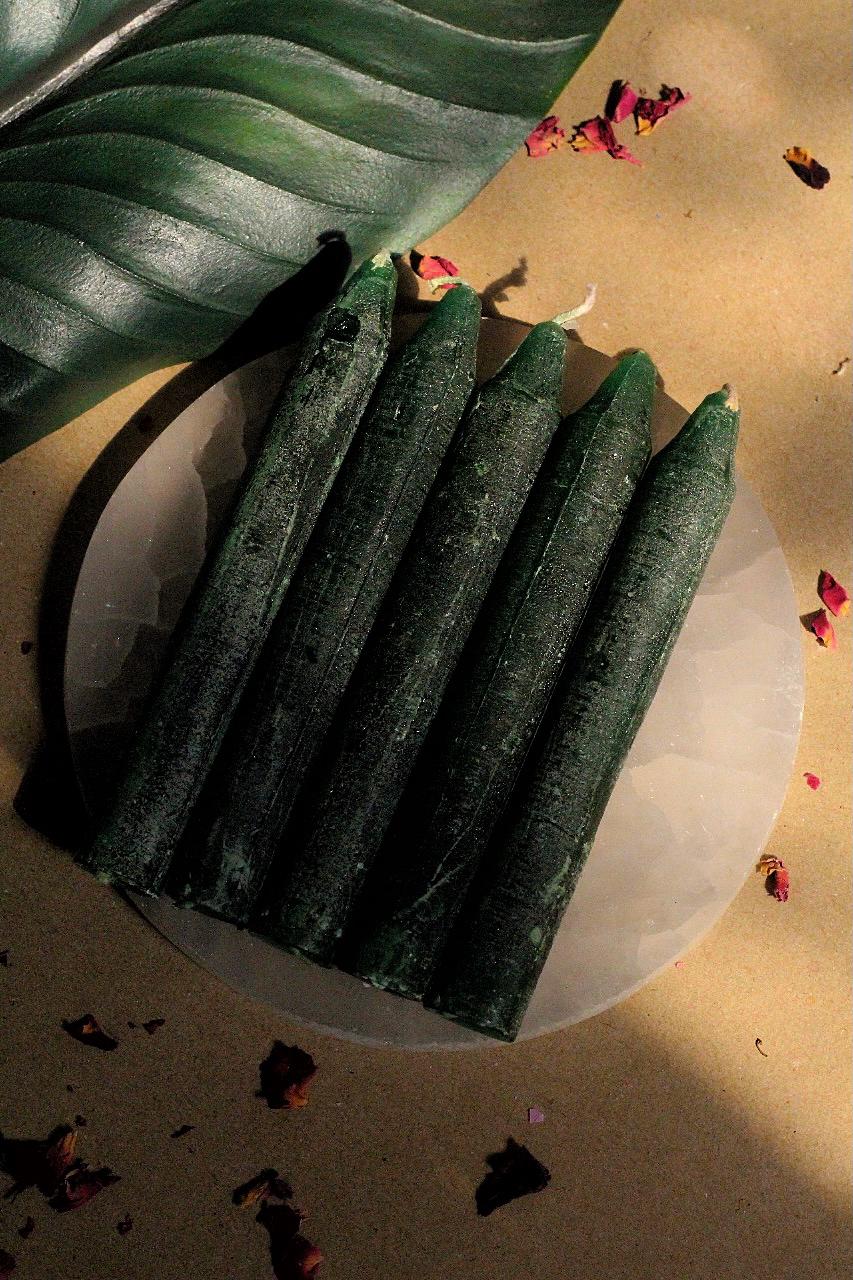 Green Candle | Wiccan Candle Set of 6
