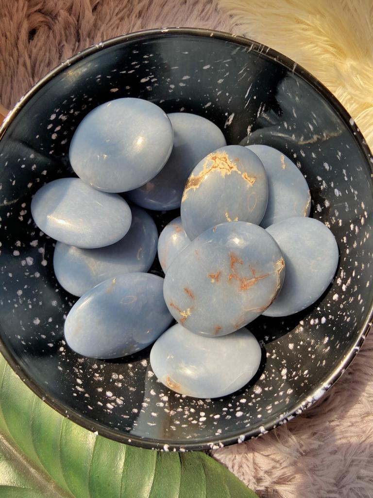 Angelite Palmstone - Stone to Connect with Spirit Guides