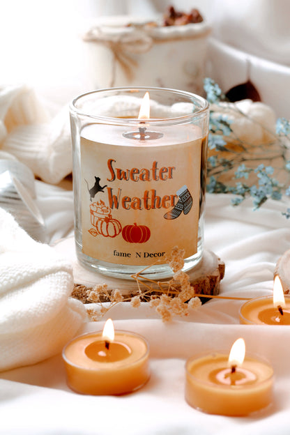 Sweater Weather Essential Oil Soy Wax Candle with Wooden Lid