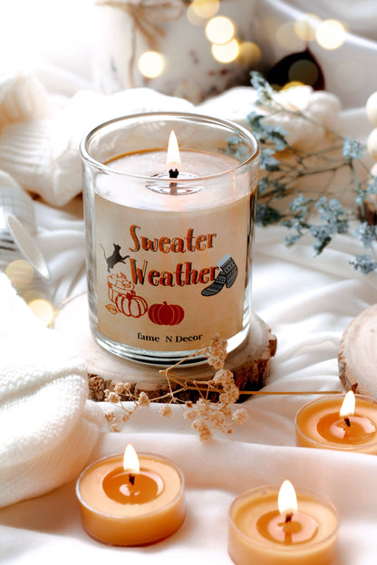 Sweater Weather Essential Oil Soy Wax Candle with Wooden Lid