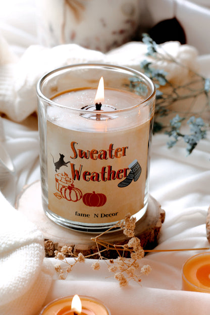 Sweater Weather Essential Oil Soy Wax Candle with Wooden Lid