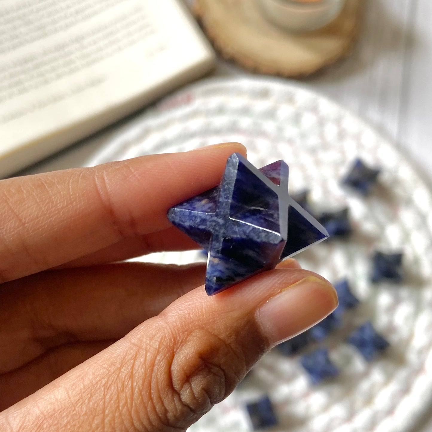 Sodalite Merkaba Crystal Carving | Communication & Expression