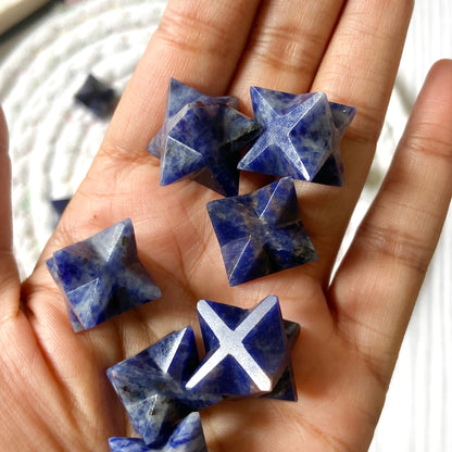 Sodalite Merkaba Crystal Carving | Communication & Expression