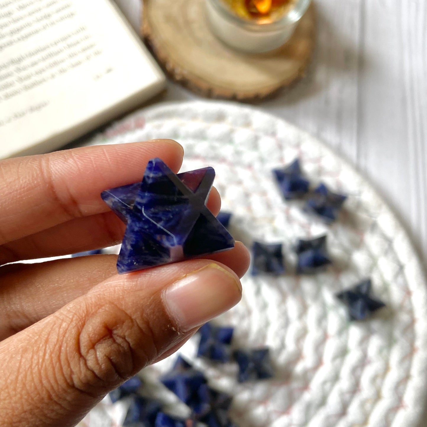 Sodalite Merkaba Crystal Carving | Communication & Expression