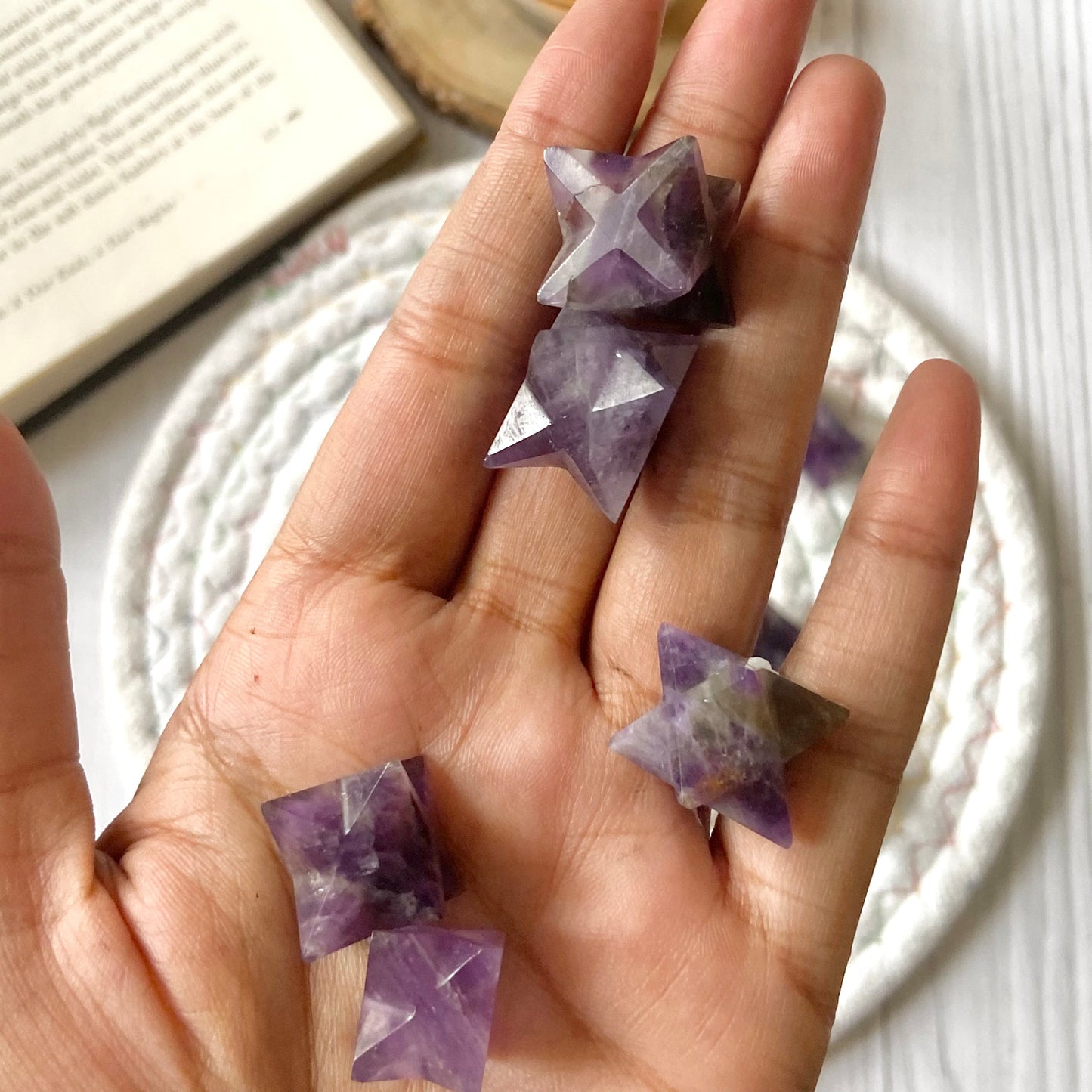 Amethyst Merkaba Crystal Carving | Helps activating Third Eye & Psychic abilities