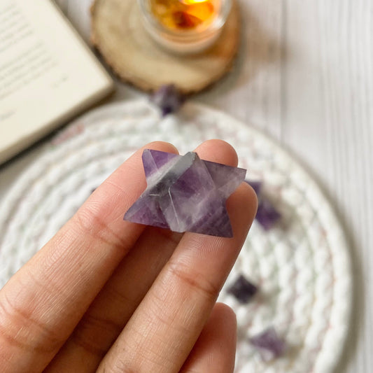 Amethyst Merkaba Crystal Carving | Helps activating Third Eye & Psychic abilities