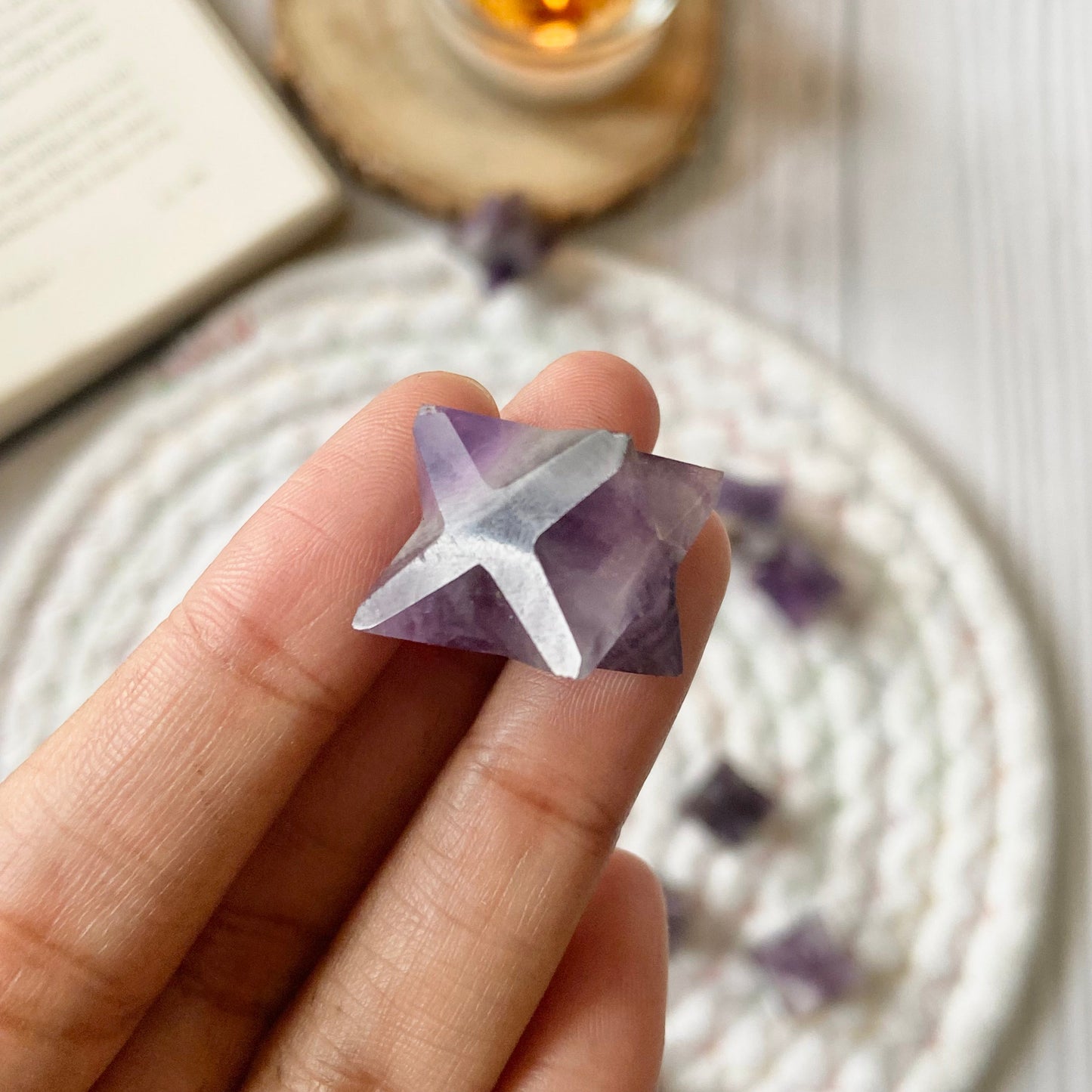 Amethyst Merkaba Crystal Carving | Helps activating Third Eye & Psychic abilities