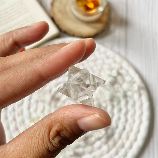 Clear Quartz  Merkaba Crystal Carving | Master Healing Crystal