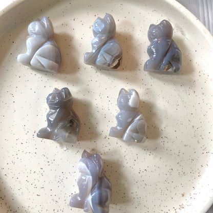 Angelite Cat Crystal Carving | Stone to Connect with Spirit Guides