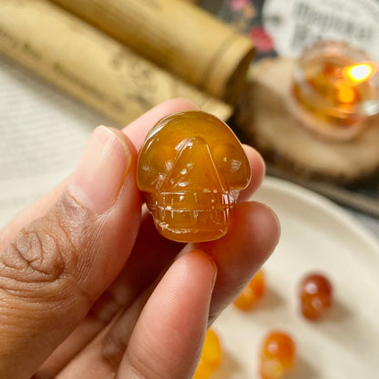 Orange Carnelian Skull Carving | Opportunities & Courage