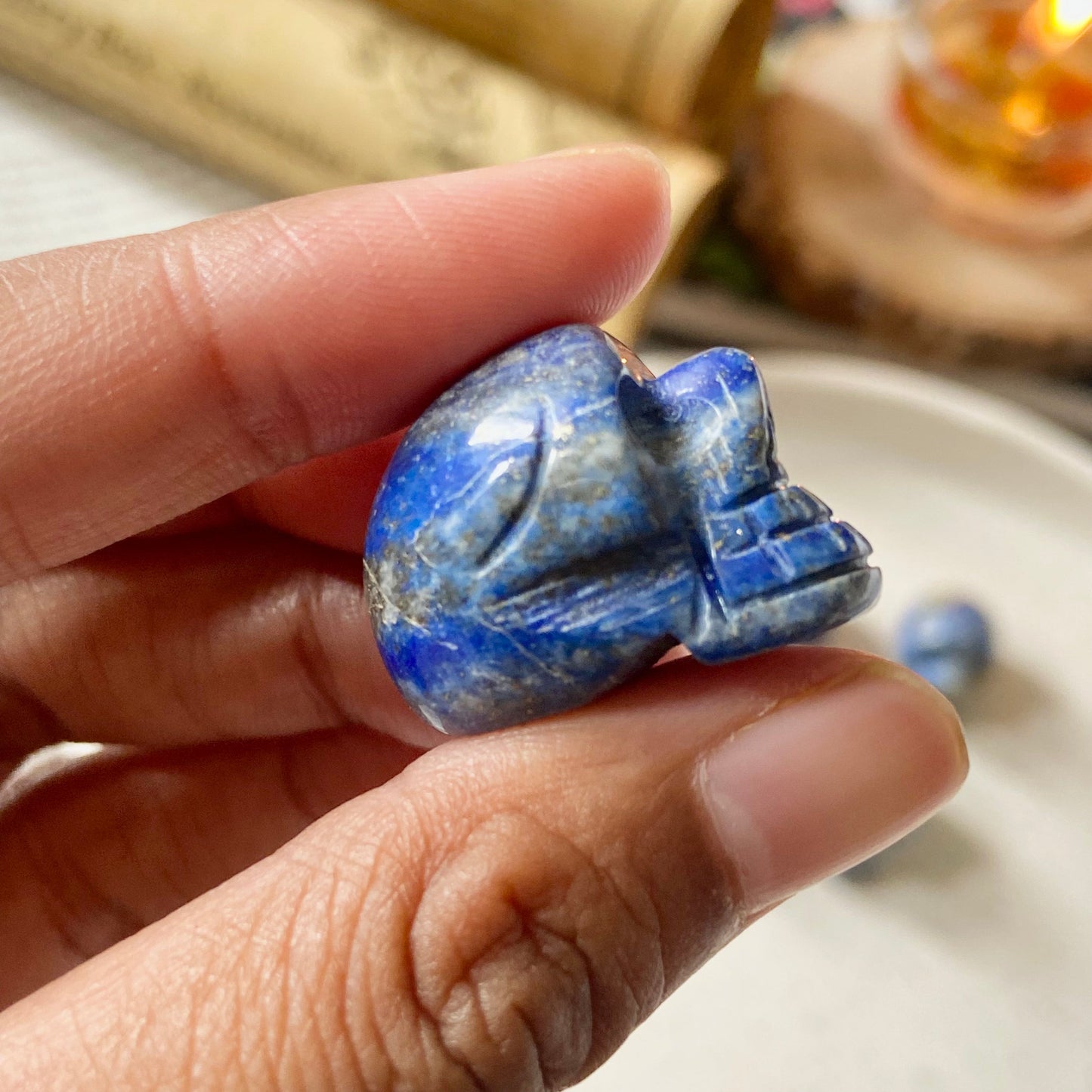 Lapis Lazuli Skull Crystal Carving |  Expression & Communication