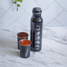 Load image into Gallery viewer, Moonphase Black Copper Bottle with 2 Copper Glass
