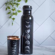 Load image into Gallery viewer, Moonphase Black Copper Bottle with 2 Copper Glass
