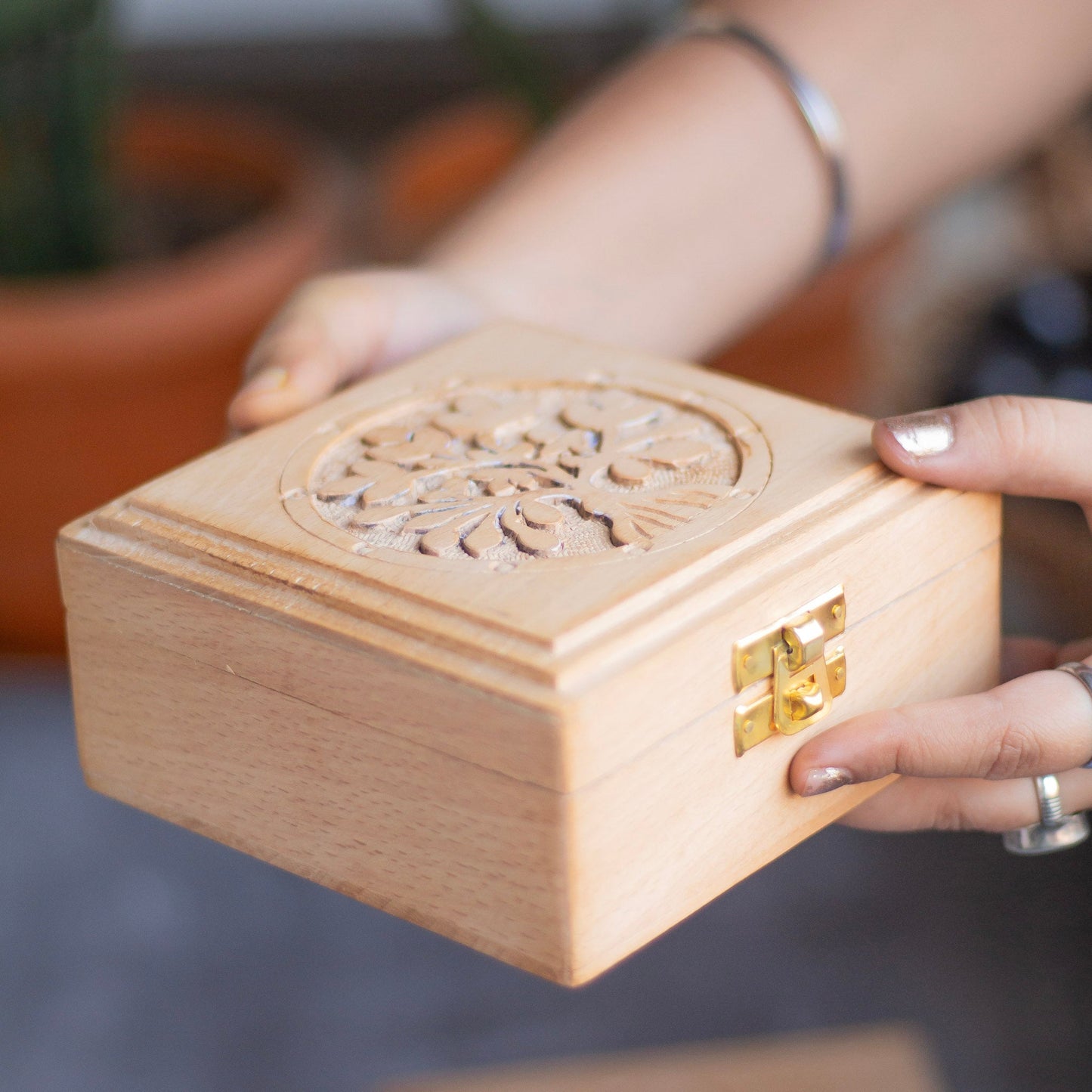 Tree of life carved wooden Box | Altarware