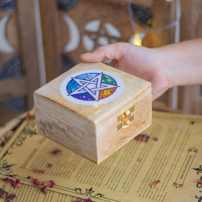 Elementary Pentacle Print wooden box