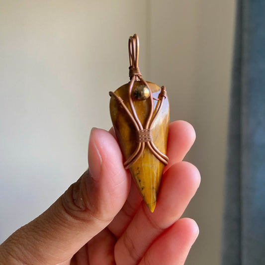Tiger's Eye Copper wire wrapped Pendant