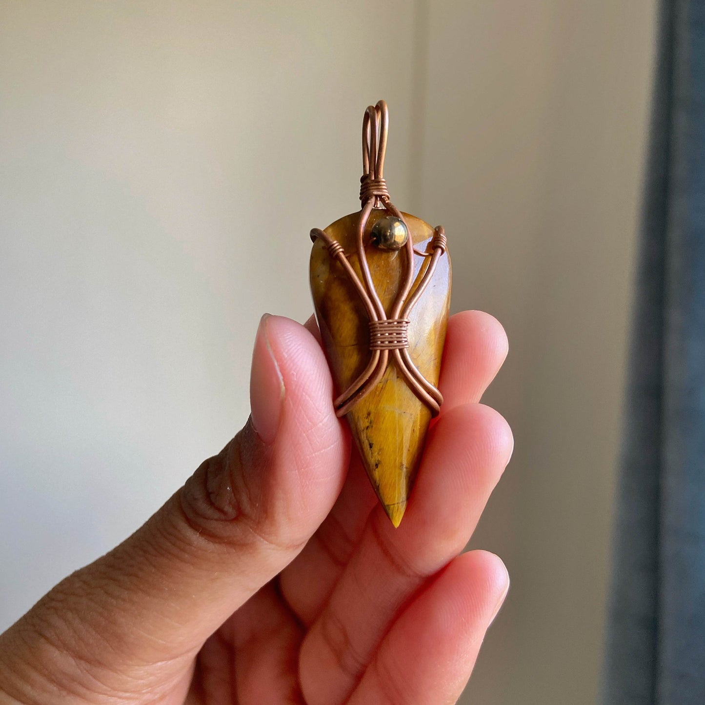 Tiger's Eye Copper wire wrapped Pendant