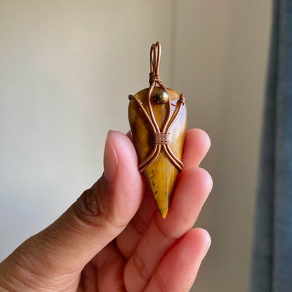 Tiger's Eye Copper wire wrapped Pendant