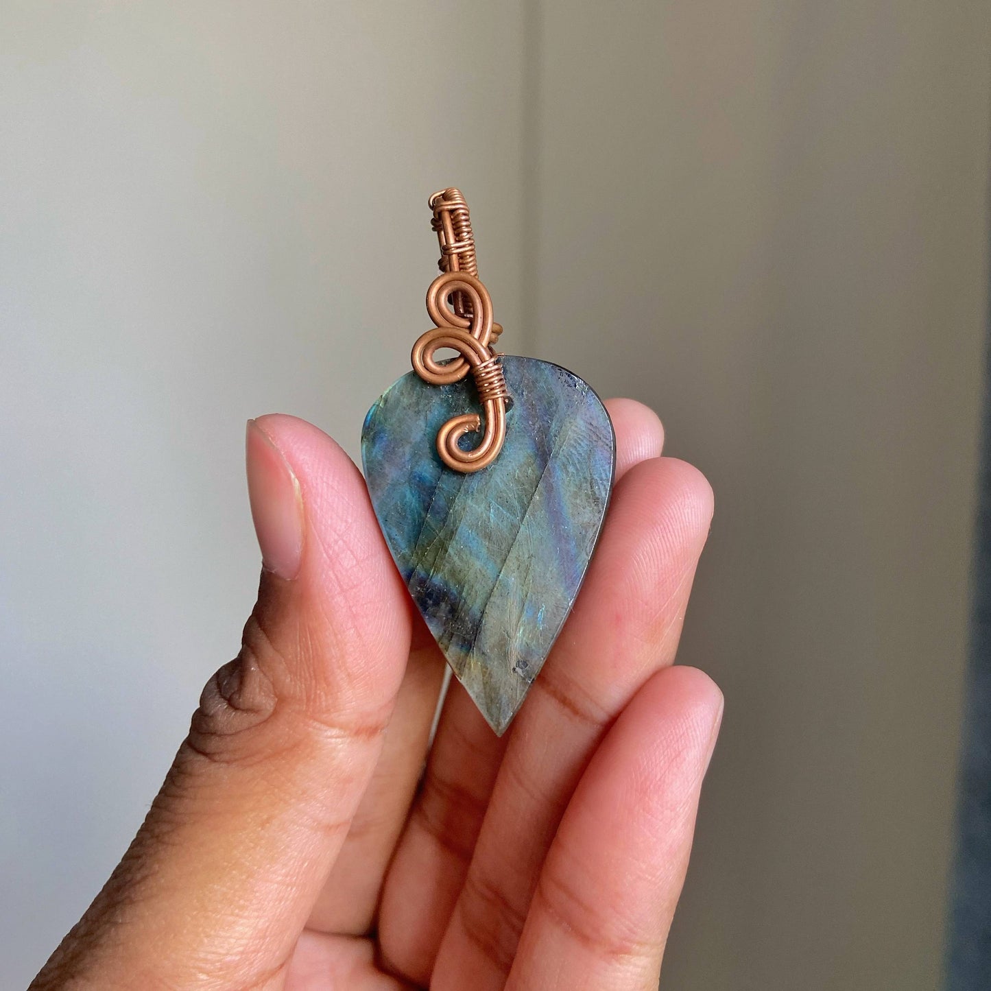 Labradorite Copper wire wrapped Pendant