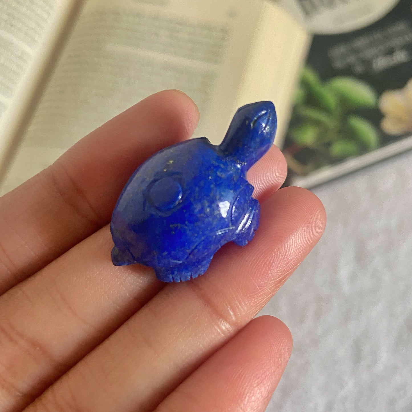 Lapis Lazuli Turtle Crystal Carving | Expression & Communication