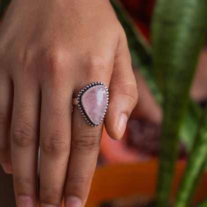 Rose Quartz Crystal Ring | Love & Self Love