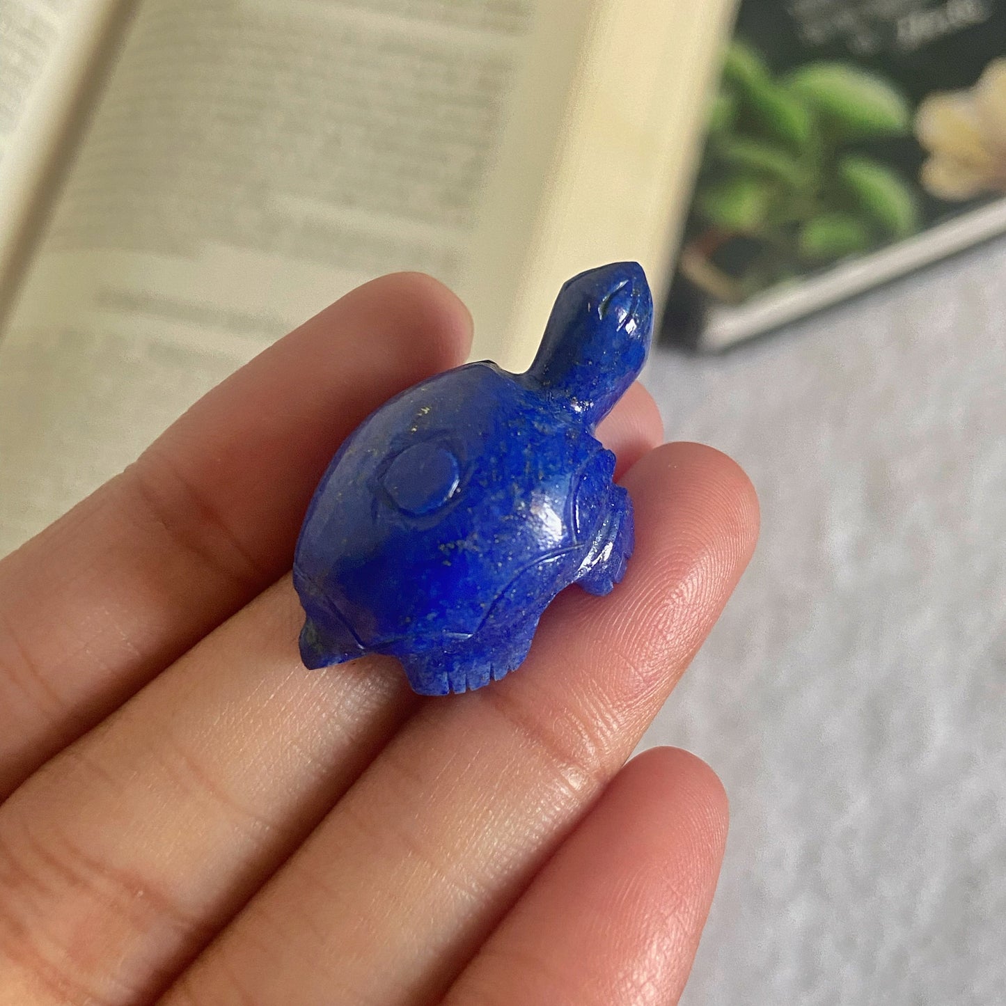 Lapis Lazuli Turtle Crystal Carving | Expression & Communication