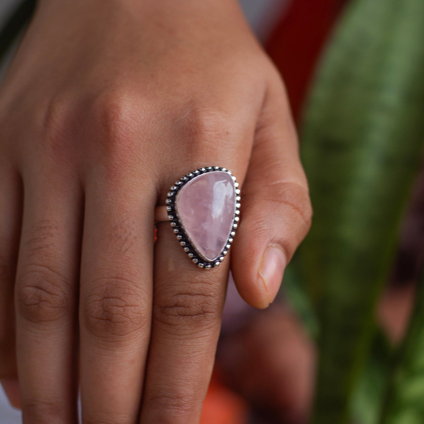 Rose Quartz Crystal Ring | Love & Self Love