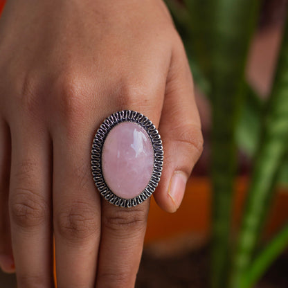 Rose Quartz Crystal Ring | Love & Self Love