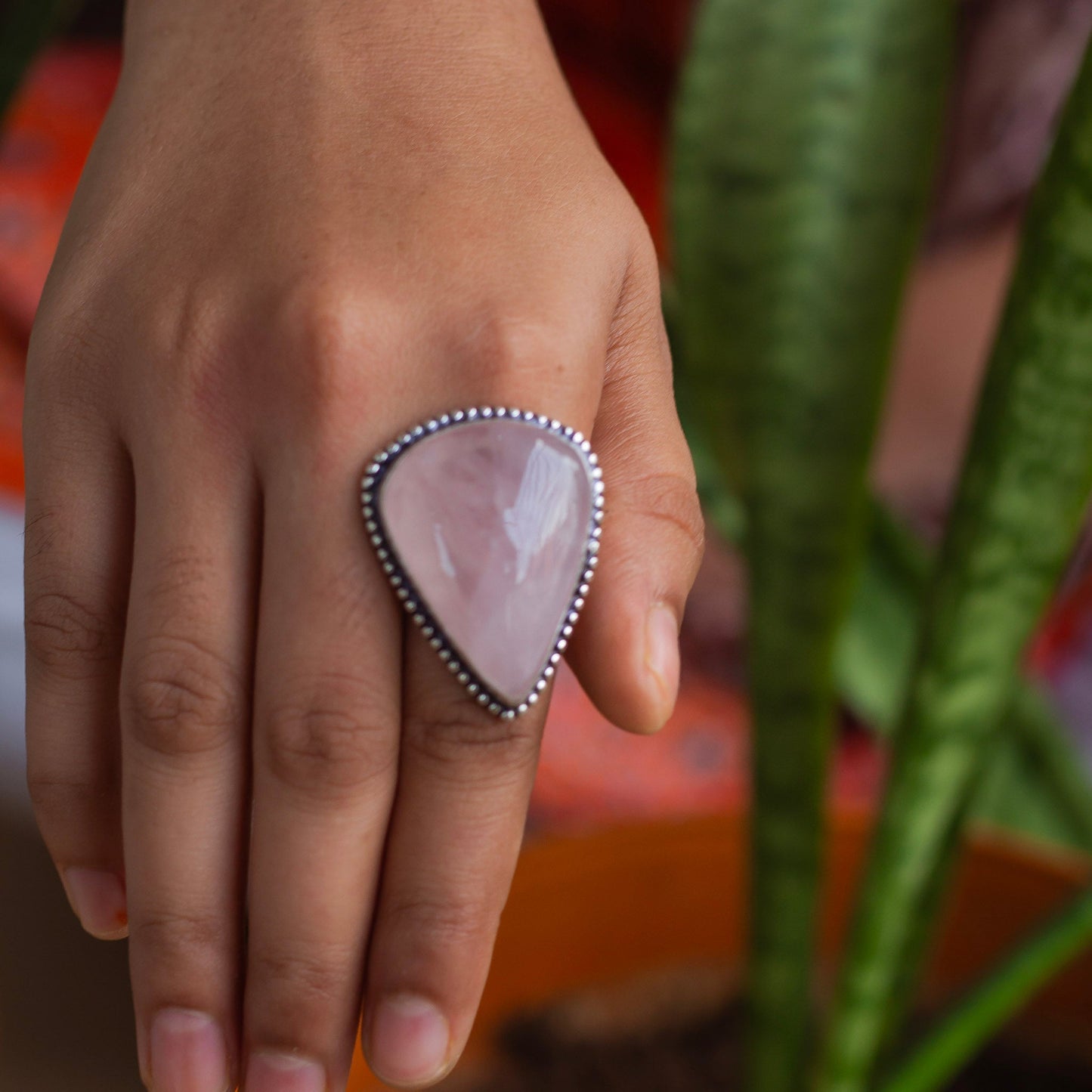 Rose Quartz Crystal Ring | Love & Self Love