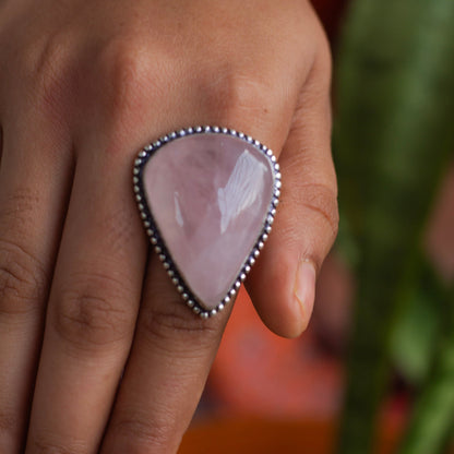 Rose Quartz Crystal Ring | Love & Self Love