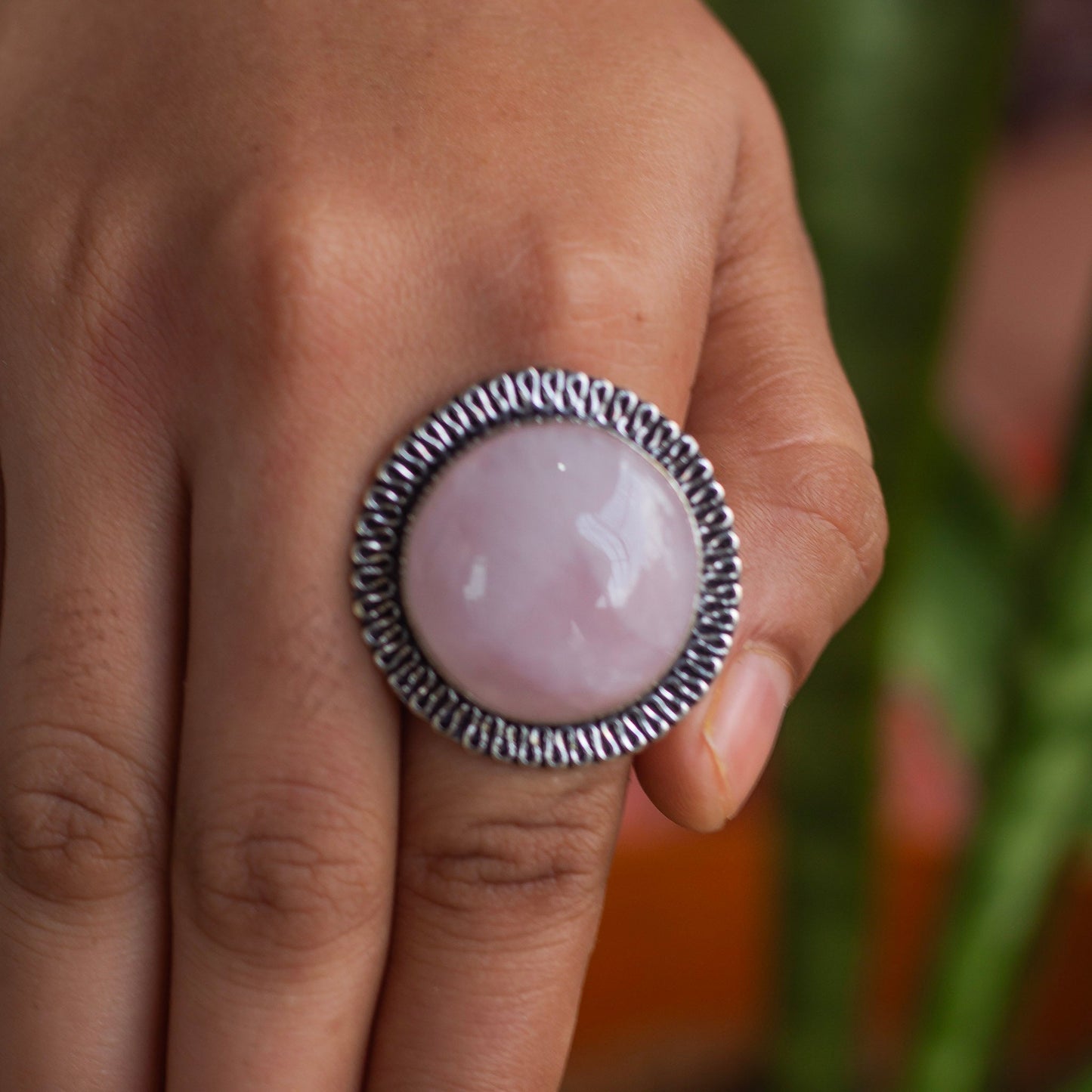 Rose Quartz Crystal Ring | Love & Self Love