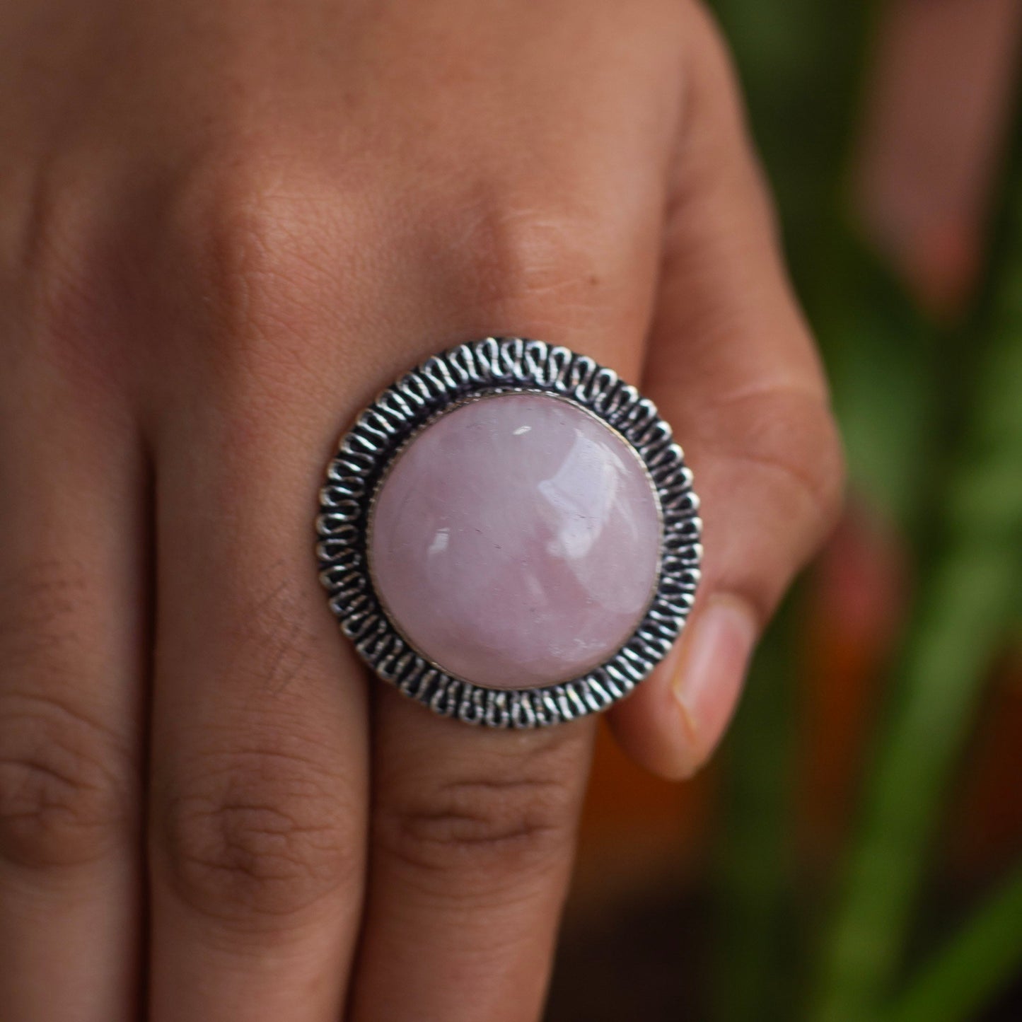 Rose Quartz Crystal Ring | Love & Self Love