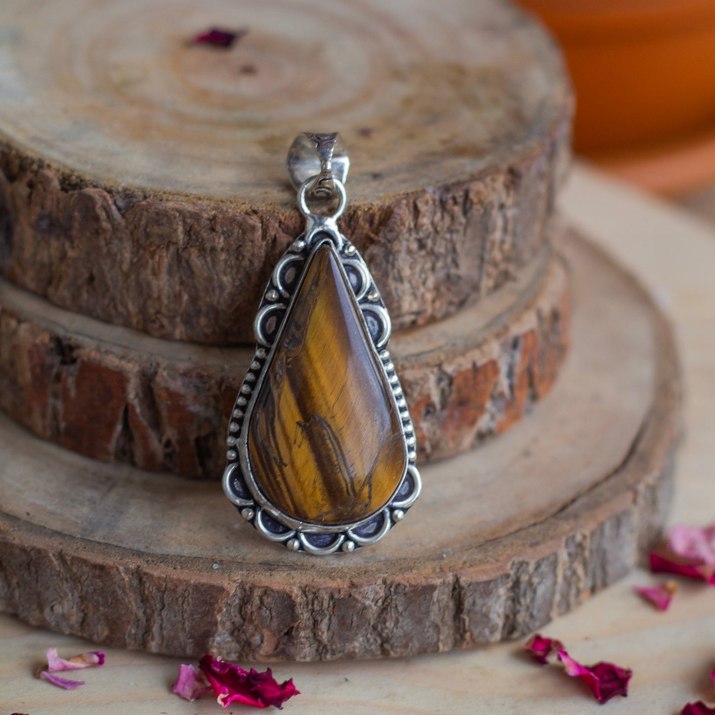 Tiger's eye Pendant with Cord | | Wealth & Fortune