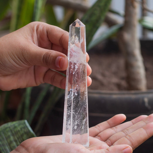 Clear Quartz Tower - 122 Gm | Meditation, Master Healer & to connect with guiding angels